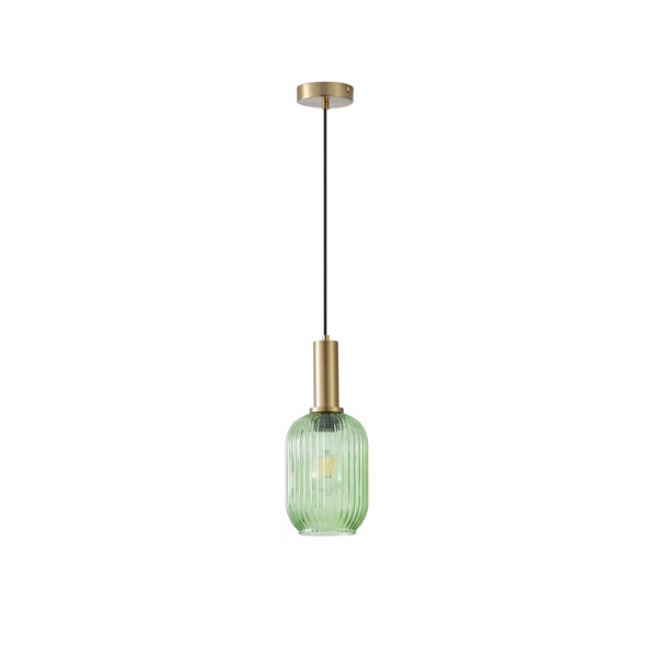 LÁMPARA DE TECHO COLGANTE CRISTAL GOFRADO 1xE27 MAX 15W 130x200x1200mm  ARTE ILLUMINA TOPACIO 