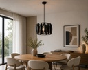 LÁMPARA DE TECHO COLGANTE METAL  1xE27 Ø425X1300mm NEGRO ARTE ILLUMINA CROWN