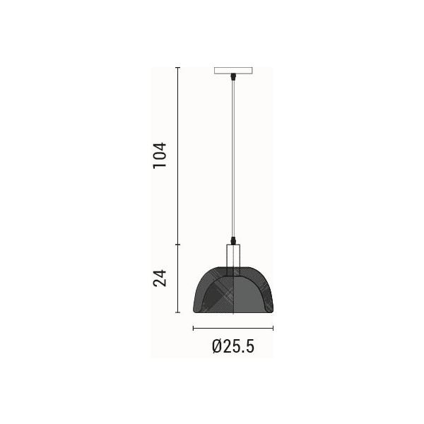 LÁMPARA DE TECHO COLGANTE 1xE27 MÁX. 15W 255x1280mm CAMPANA ARTE ILLUMINA NEGRA