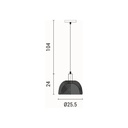 LÁMPARA DE TECHO COLGANTE 1xE27 MÁX. 15W 255x1280mm CAMPANA ARTE ILLUMINA NEGRA