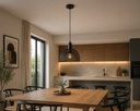 LÁMPARA DE TECHO COLGANTE 1xE27 MÁX. 15W 255x1280mm CAMPANA ARTE ILLUMINA NEGRA