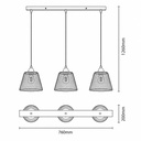 LÁMPARA DE TECHO COLGANTE METAL 3 LUCES 3xE27 MÁX. 15W 370x370x1260mm NEGRO ARTE ILLUMINA NET