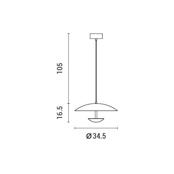 LÁMPARA DE TECHO COLGANTE PINTURA MADERA LED 7W 338lm 3000K Ø345mm ARTE ILLUMINA PENNY