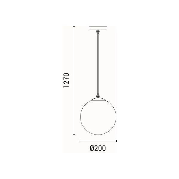 LÁMPARA DE TECHO COLGANTE DE METAL 1xE27 MAX 15W 200x1270mm BLANCO ARTE ILLUMINA SELINI