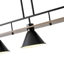 LÁMPARA DE TECHO COLGANTE MADERA-METAL 3 LUCES 3xE27 MAX 15W 780x180x865mm NEGRO ARTE ILLUMINA CONO