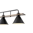 LÁMPARA DE TECHO COLGANTE MADERA-METAL 4 LUCES 4xE27 MAX 15W 1030x180x865mm NEGRO ARTE ILLUMINA CONO