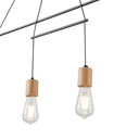 LÁMPARA DE TECHO COLGANTE MADERA-METAL 4 LUCES 4xE27 MÁX. 15W 930x120x1180mm NEGRO ARTE ILLUMINA EDISON