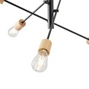 LÁMPARA DE TECHO COLGANTE MADERA-METAL 6 LUCES 6xE27 MÁX 15W 850x850x1540mm NEGRO ARTE ILLUMINA EDISON
