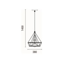 LÁMPARA DE TECHO COLGANTE CUERDA-METAL Ε27 MAX 15W 380x380x1450mm NEGRO-CAQUI ARTE ILLUMINA HELIOS