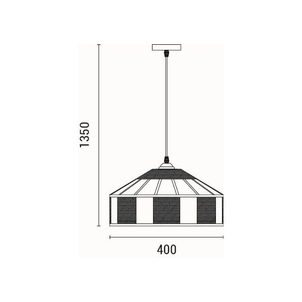 LÁMPARA DE TECHO COLGANTE CUERDA-METAL Ε27 MAX 15W 400x400x1300mm NEGRO-CAQUI ARTE ILLUMINA HELIOS