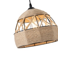 LÁMPARA DE TECHO COLGANTE CUERDA-METAL Ε27 MAX 15W 250x250x1290mm NEGRO-CAQUI ARTE ILLUMINA HELIOS
