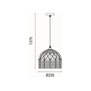 LÁMPARA DE TECHO COLGANTE CUERDA-METAL Ε27 MAX 15W 250x250x1290mm NEGRO-CAQUI ARTE ILLUMINA HELIOS
