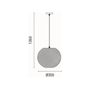 LÁMPARA DE TECHO COLGANTE DE METAL 1xE27 MÁX. 15W 350x350Χ1360mm NEGRO ARTE ILLUMINA MESH