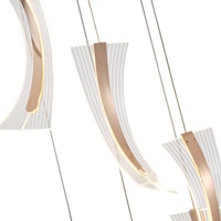 LÁMPARA COLGANTE ACRÍLICAS LED 60W 5400lm 3000K 350mm ORO FRANCÉS ARTE ILLUMINA COMO