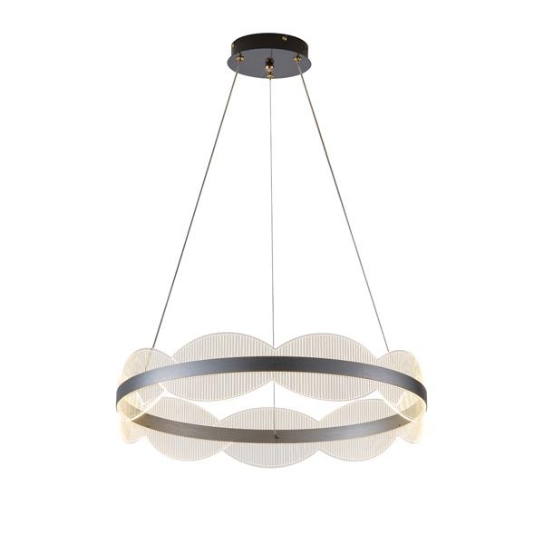 LÁMPARA COLGANTE ACRÍLICAS REDONDA LED 60W 5400lm 3000K Ø600mm PLATA ARTE ILLUMINA TORINO