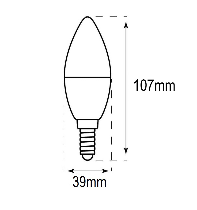 BOMBILLA LED C37 5,8W E14 175-265V "PRO"