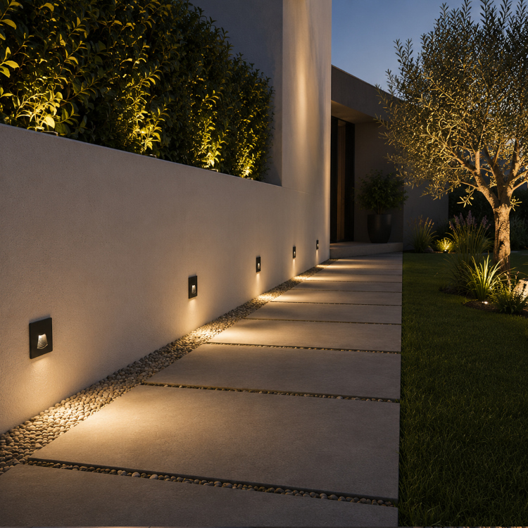 EMPOTRABLE DE PARED LED 3W DC24V 18lm IP54 85x85x46mm ARTE ILLUMINA