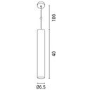 COLGANTE "FLOPPY 400" GU10 1M Ø56x400 BLANCO