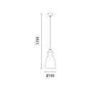 LÁMPARA DE TECHO COLGANTE METAL E27 MAX 15W 280x1234mm  ARTE ILLUMINA DIGNITY