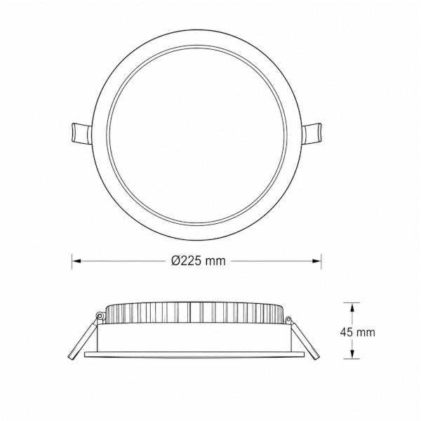 DOWNLIGHT LED EMPOTRADO SLIM Ø225 25W BLANCO PLUS EUROLAMP