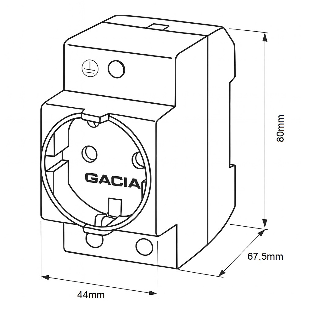 ENCHUFE PARA CARRIL DIN SK 16A GACIA