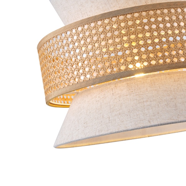 LÁMPARA DE TECHO COLGANTE TELA 1xE27 MAX 15W 260x1260mm BEIGE-BLANCO MATE ARTE ILLUMINA ISLA