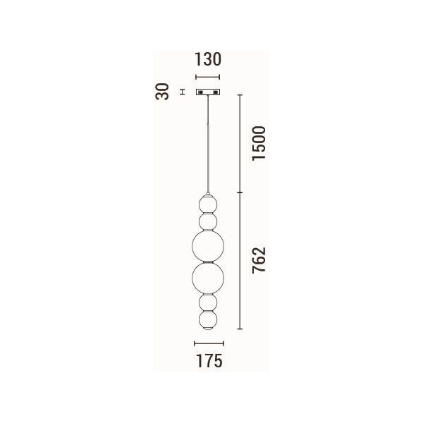 LÁMPARA DE TECHO COLGANTE ALUMINIO 24W 2800lm 3000K 2800lm 3000K Ø175x2262mm BLANCO ARTE ILLUMINA BLOSSOM