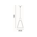 LÁMPARA COLGANTE METAL 1xE27 MAX 15W 200x1380mm GRIS ARTE ILLUMINA OPACO