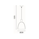 LÁMPARA DE TECHO COLGANTE METAL 1xE27 MAX 15W 230x320mm  ARTE ILLUMINA SIMPLO