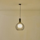 LÁMPARA DE TECHO COLGANTE METAL SINGLE LUZ 1XE27 MAX 15W Ø340X1520mm NEGRO ARTE ILLUMINA AIRY