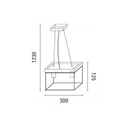 LÁMPARA DE TECHO COLGANTE MADERA-METAL 2xE27 MAX 15W 300x125x1230mm NEGRO-MARRÓN ARTE ILLUMINA MULTIPLA