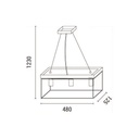 LÁMPARA DE TECHO COLGANTE MADERA-METAL 3 LUCES 3xE27 MAX 15W 480x125x1230mm NEGRO-MARRÓN ARTE ILLUMINA MULTIPLA