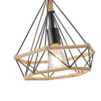 LÁMPARA DE TECHO COLGANTE CUERDA-METAL E27 MAX 15W 250x250x1320 NEGRO-CAQUI ARTE ILLUMINA FLARE