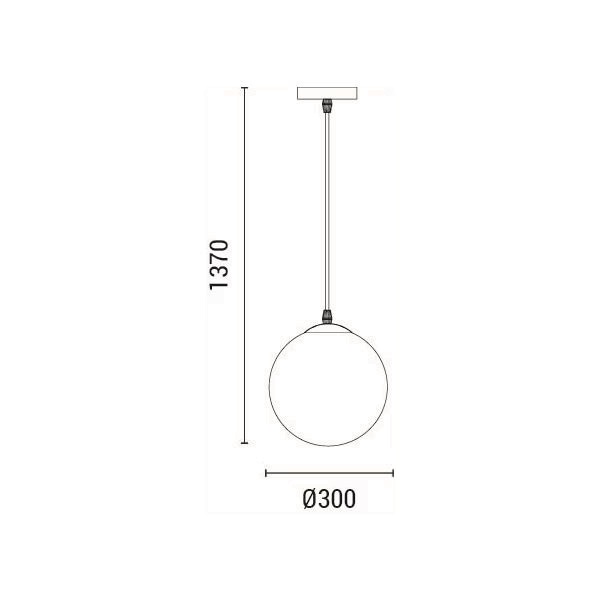 LÁMPARA DE TECHO COLGANTE DE METAL 1xE27 MAX 15W 300x1370mm BLANCO ARTE ILLUMINA SELINI
