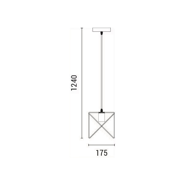 LÁMPARA COLGANTE DE METAL 1xE27 MÁX. 15W 175x175x1240mm NEGRO ARTE ILLUMINA BRAWCK