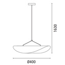 LÁMPARA DE TECHO COLGANTE  LED 9W 405Lm 3000K Ø400mm BLANCO ARTE ILLUMINA NEFI