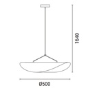 LÁMPARA DE TECHO COLGANTE LED 12W 540lm 3000K Ø500mm BLANCO ARTE ILLUMINA NEFI