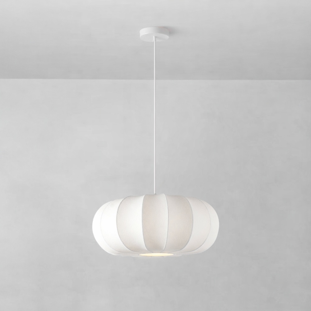 LÁMPARA DE TECHO COLGANTE TYVEK - METAL 1xE27, MÁX. 15W, D400X165mm, BLANCO, ARTE ILLUMINA POMPIA