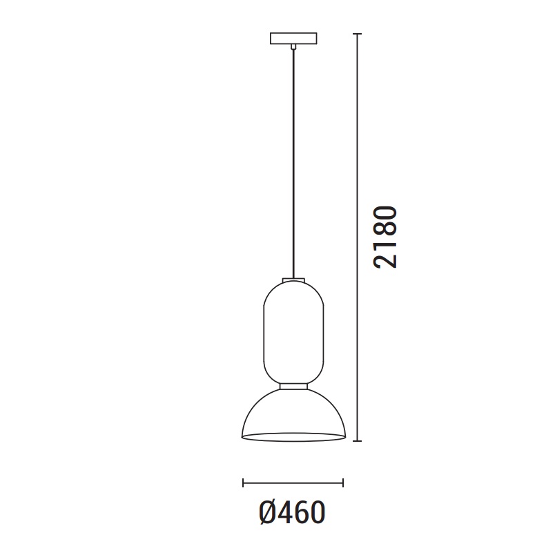 LÁMPARA DE TECHO COLGANTE TYVEK - METAL, 2xE27, MÁXIMO 15W, D460x680mm, BLANCO, ARTE ILLUMINA LICHNOS