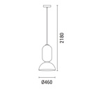 LÁMPARA DE TECHO COLGANTE TYVEK - METAL, 2xE27, MÁXIMO 15W, D460x680mm, BLANCO, ARTE ILLUMINA LICHNOS