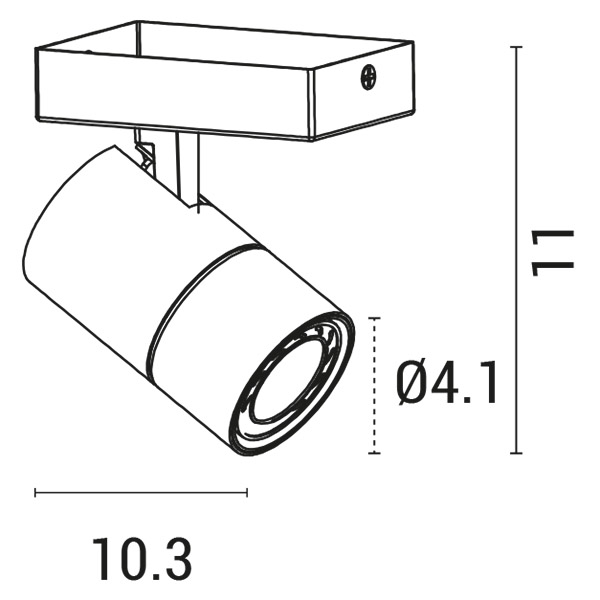 CEILING SPOT BAR INDIVIDUAL GU10 BLANCO / NEGRO