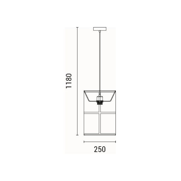 LÁMPARA COLGANTE DE TELA 1xΕ27 MÁX. 15W Ø250Χ1180mm ΒLACK ARTE ILLUMINA ERA