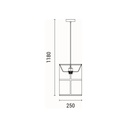 LÁMPARA COLGANTE DE TELA 1xΕ27 MÁX. 15W Ø250Χ1180mm ΒLACK ARTE ILLUMINA ERA