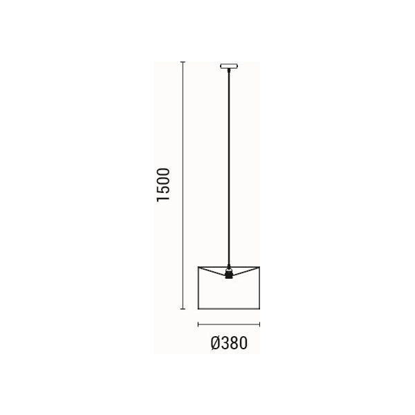 LÁMPARA DE TECHO COLGANTE DE TELA 1xE27 MÁX 40W Ø300Χ1230mm BLACK ARTE ILLUMINA TOSCANY