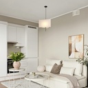 LÁMPARA DE TECHO COLGANTE DE TELA 1xΕ27 MÁX. 15W Ø480xH900mm BEIGE ARTE ILLUMINA TOSCANY