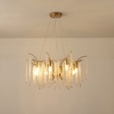 LÁMPARA DE TECHO COLGANTE METAL-VIDRIO TRANSPARENTE 8xE27 MAX 15W 720x740mm ARTE ILLUMINA DYNASTY