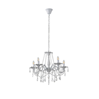 LÁMPARA DE TECHO COLGANTE ALUMINIO 5xE14 MAX 8W 1060x640mm CRISTAL TRANSPARENTE ARTE ILLUMINA JEWEL