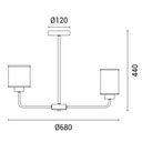 LÁMPARA DE TECHO COLGANTE METAL-VIDRIO 6xE27 MAX 40W Ø680mm CROMO ARTE ILLUMINA MARBELINE