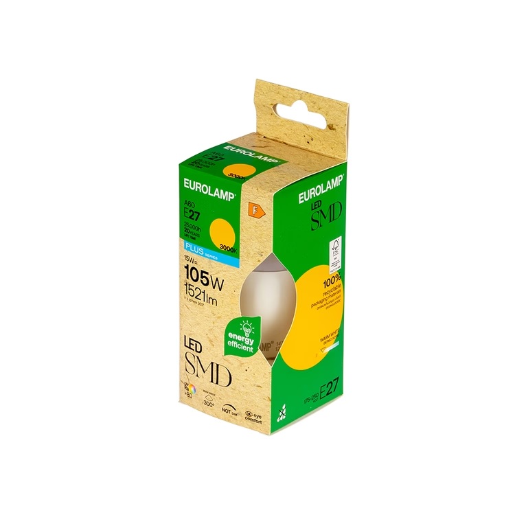 BOMBILLA ESTANDAR A60 15W 1521lm E27 175-250V PLUS