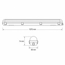 PANTALLA ESTANCA PARA TUBO LED 1x1,50m CON CLIPS INOX